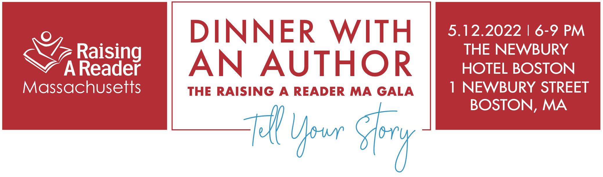 The Raising A Reader Massachusetts Gala - Dinner with an Author - Tell Your Story